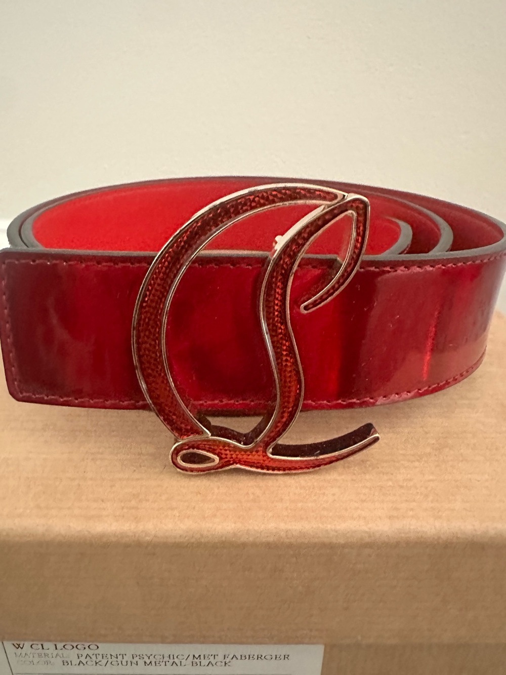 Christian Louboutin Red Patent Leather Belt - Picture 3 of 9
